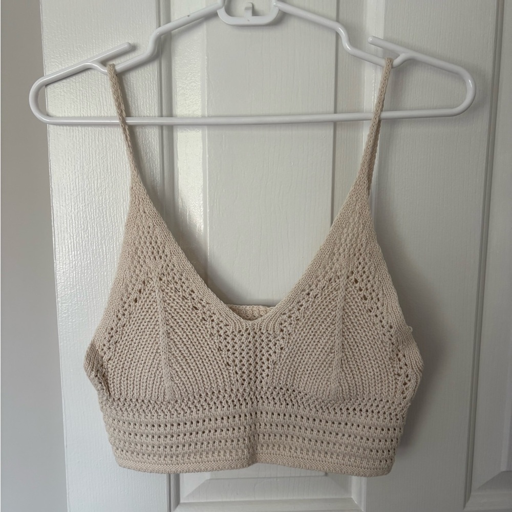Double Zero Cream Knit Bralette